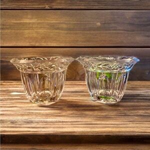 Celebration Pattern Glass Candle Holders